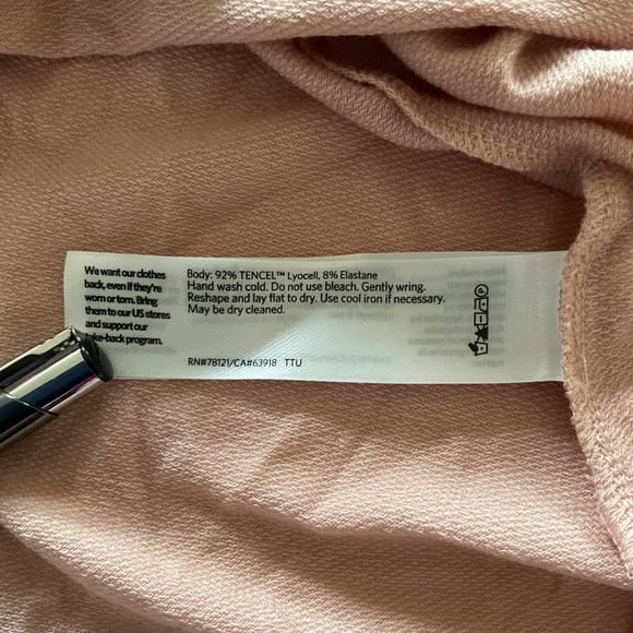 NWT Eileen Fisher Stretch Terry Funnel Neck Box-Top Sz XXS Blush Boxy Fit $158 - Picture 6 of 9